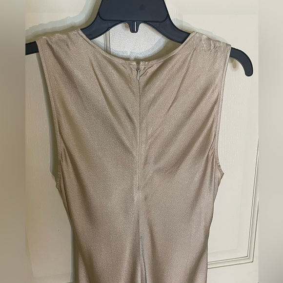 J. Crew High Neck Slip Dress in Luster Crepe Lt Khaki, Sz 8 Formal Wedding Guest - Picture 9 of 14